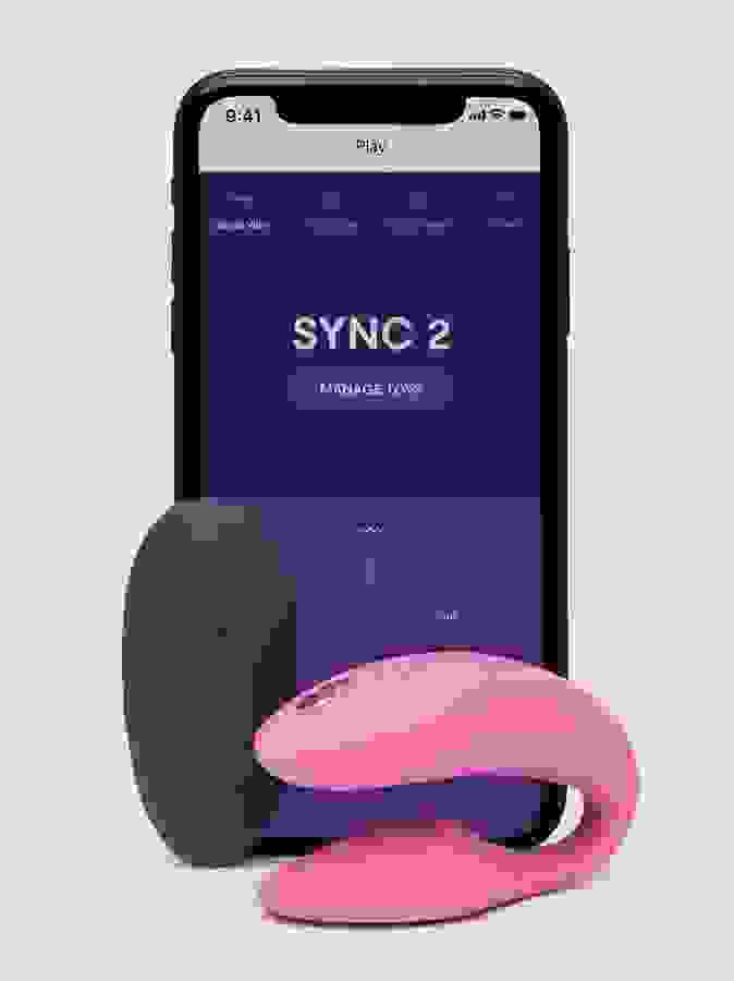 We-Vibe Sync 2 Remote Control and App Rechargeable Couple's Vibrator, Pink, hi-res